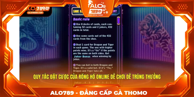 Quy tắc đặt cược của Rồng Hổ Online dễ chơi dễ trúng thưởng