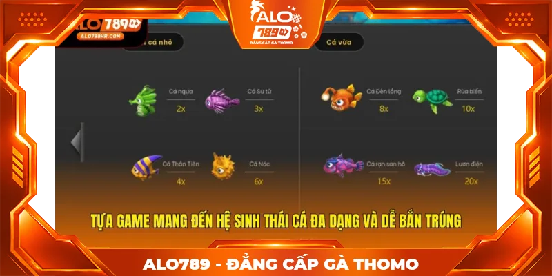Tựa game mang đến hệ sinh thái cá đa dạng và dễ bắn trúng